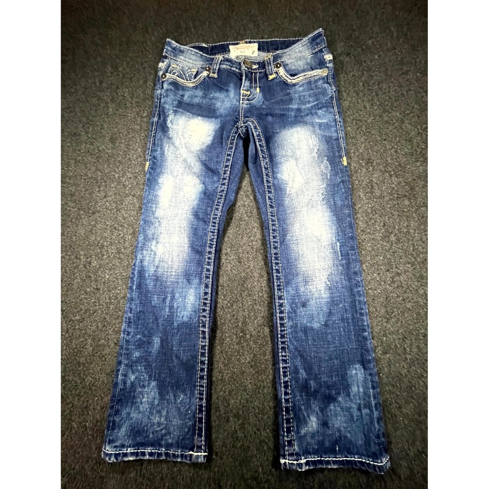 Big Star Liv Bootcut Jeans Womens 27 Blue Denim Cotton Stretch Mid Rise Pockets